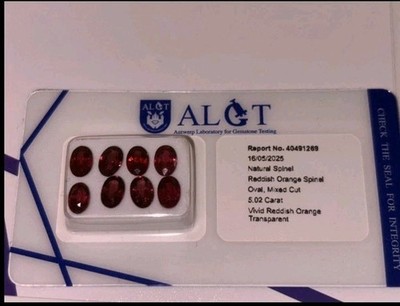 8 Stück Rosso Spinello - 5,02 ct - Antwerpen Labor für Edelsteinprüfung (ALGT) 