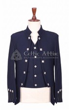 Scottish Navy Wool Sheriffmuir Doublet Jacket Vest- Made to Measure Kilt Jacket