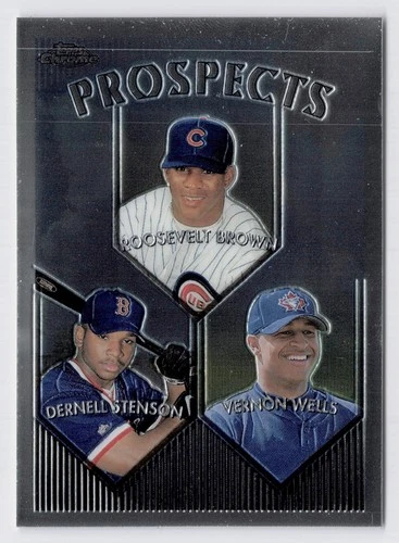 1999 Topps Chrome Prospects Vernon Wells, Roosevelt Brown, Dernell Stenson #436
