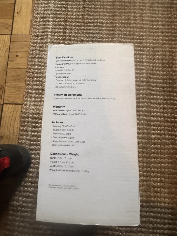 10TB OWC Mercury Elite PRO 3.5-inch USB 3.2 5Gb/s External Storage EU model - Image 4 of 4