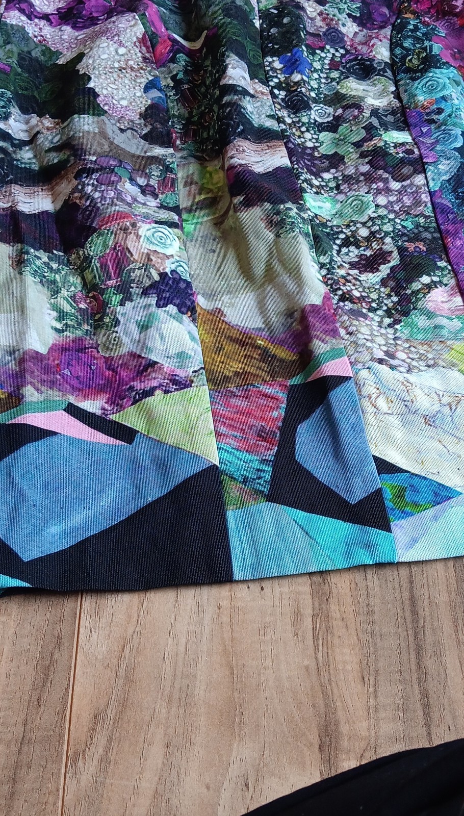 Multicolor Patchwork Sheath Dress Knee Length Str… - image 3