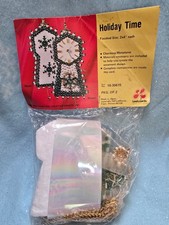 RARE LeeWards HOLIDAY TIME Clocks Sequin Bead Vintage Christmas Ornament KIT