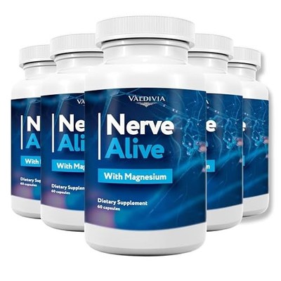 Nerve Alive Nerve Support Supplement Capsules Neuropathy 5 Pack 300Ct
