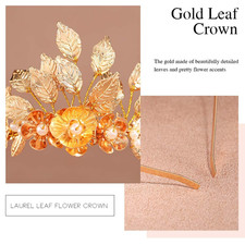 Gold Leaf Flower Crown Greek Fairy Headpiece Laurel Bridal Headband for Women