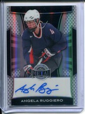2025 Leaf Metal Women of Sport Angela Ruggiero #5/10 Silver AUTO USA Hockey