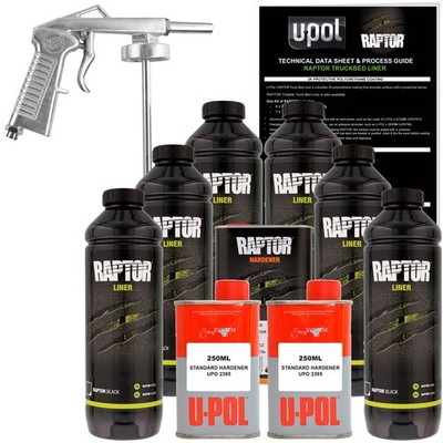 Raptor Black Urethane Spray-On Truck Bed Liner Spray Gun, 6 Quarts