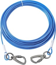20FT Dog Tie-Out Cable for Small Dogs Up to 60 lbs - Chain 20ft 60Ibs, Blue