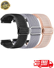 22mm Elastic Nylon Smart Watch Bands Adjustable Breathable Strap 3 Pack
