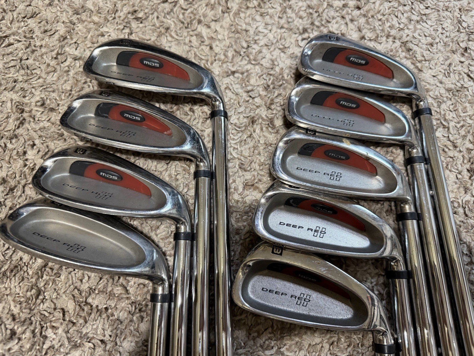 Set Of 9 ~ Wilson Deep Red Iron Set 3-SW MDS Regular Flex Ri
