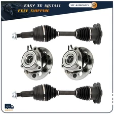 Pair Front CV Axle Shaft Wheel Hub & Bearings For Chevrolet K1500 4WD 1995-1999