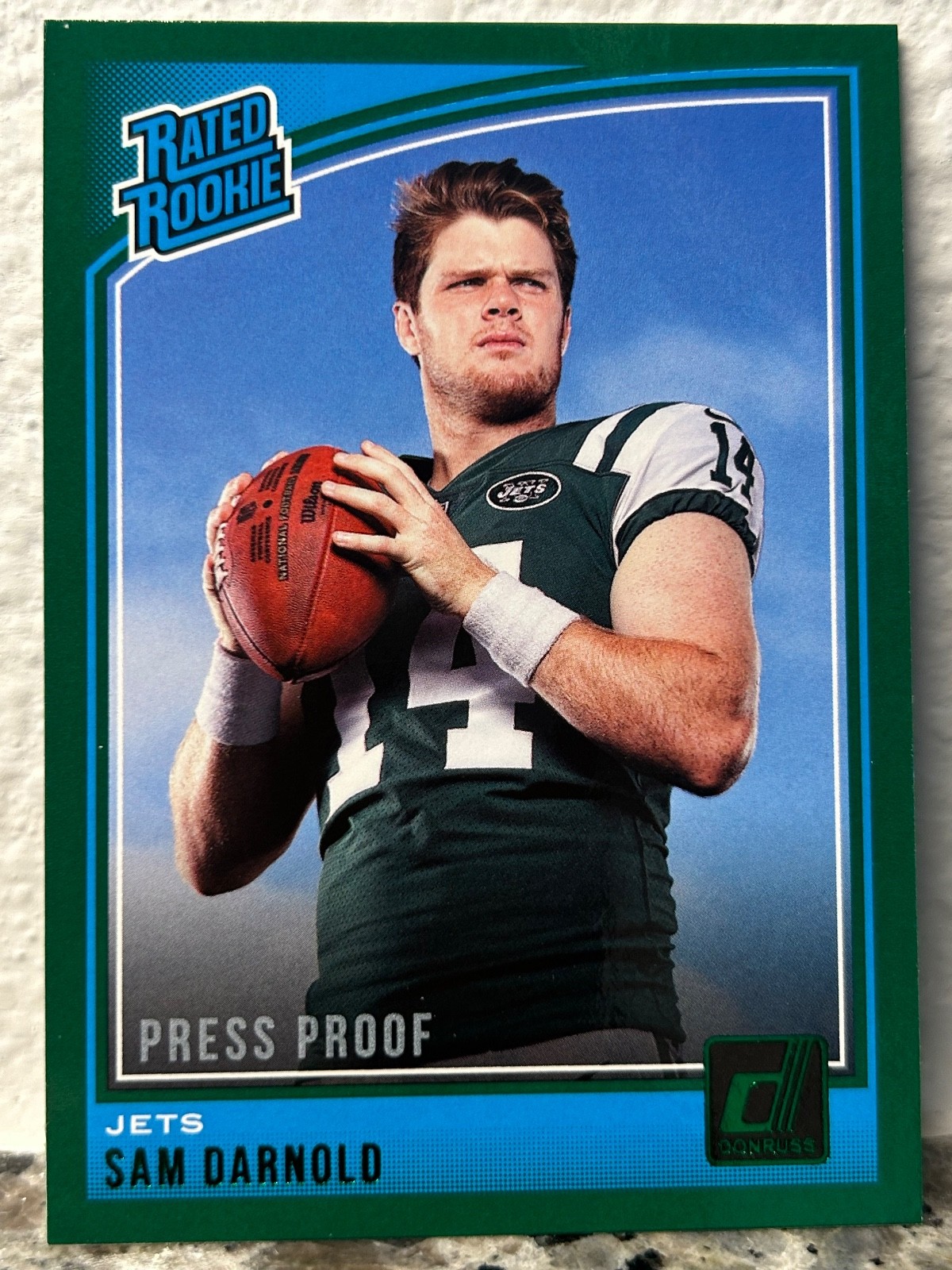 2018 Panini Donruss Sam Darnold Green Press Proof RC ROOKIE #301 SEAHAWKS