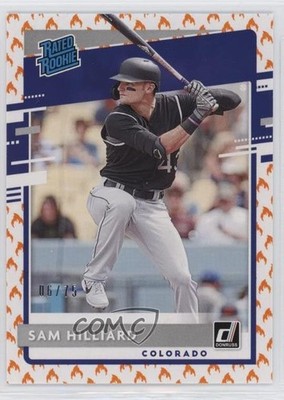 2020 Panini Donruss Rated Rookie On Fire 6/75 Sam Hilliard #46 Rookie RC o3p