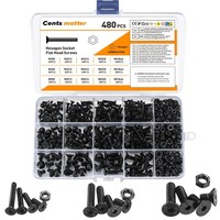480 Stk Schrauben Und Muttern Sortiment Kit, M3 M4 M5 Innensechskant Schrauben