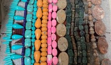 Bulk sale //lot of 16 strands mix shape color stone beads/(t738e)