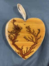 Ceder Wood High Voltage Wood Art, Electrocuted Burned Wall Hangers Heart Shape