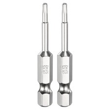 2pcs H2.0 Hex Screwdriver Bit 2.0mm Flat Tip 1/4" Shank 50mm Long Chrome Plated