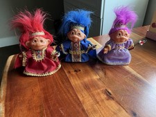 Russ Berrie troll dolls Royal King Queen And Princess vintage collectibles 1990s