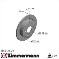 2X Zimmermann 150.3446.20 Bremsscheibe FüR Mini Clubman Clubvan R56 R57 R58 R59