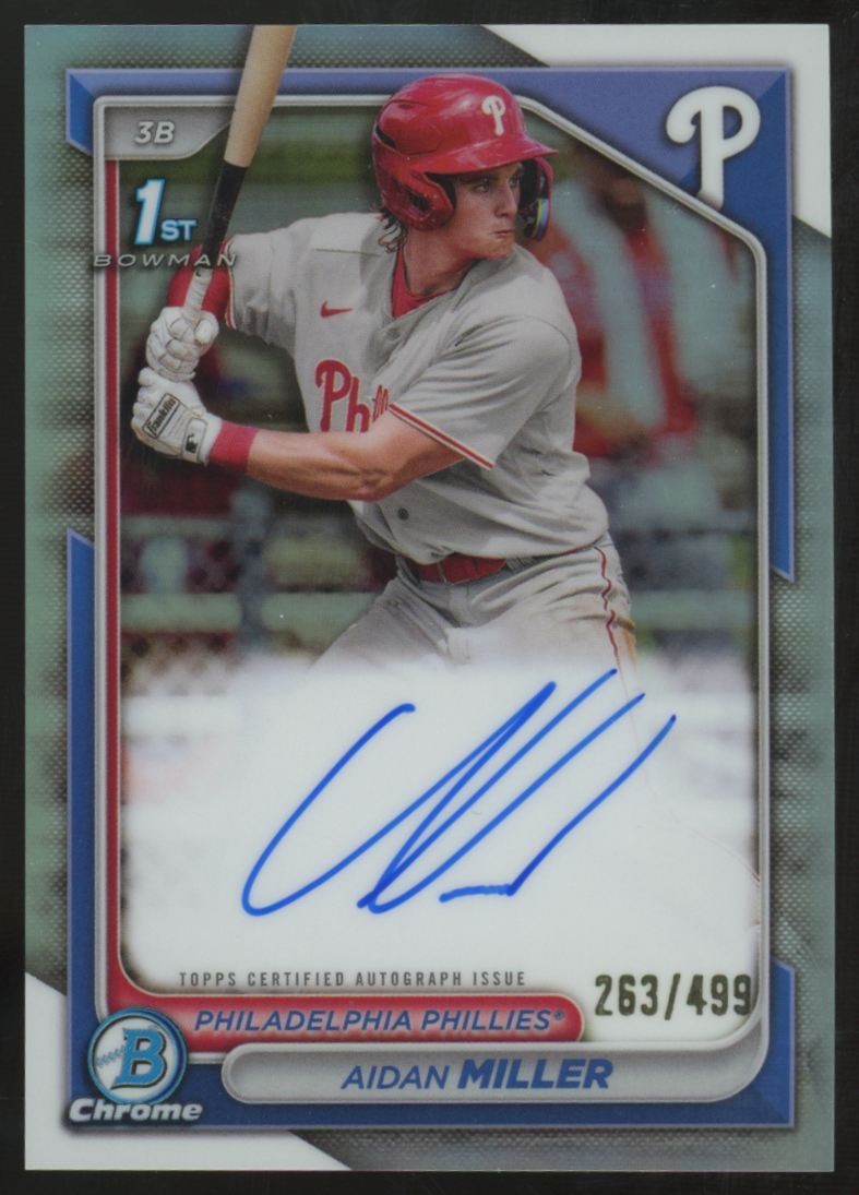 2024 Bowman Aidan Miller 1st Chrome Prospect Auto Refractor /499 #CPA-AMI