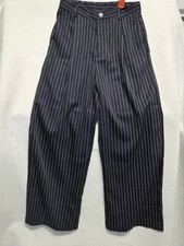 Cider Wide Leg Navy Dress Pants Size Medium Pinstripes NWT