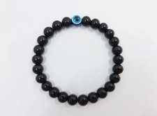Certified Black Obsidian Evil Eye Bracelet 8mm Natural Beads Protection Bracelet