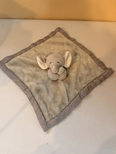 AE85 Carter's Elephant Lovey Security Blanket Plush Gray Satin Trimmed Baby