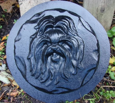 Shih Tzu dog mold plaster concrete cement ABS plastic mould 8.5'' x 3/4''