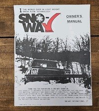 Sno-way Snow Plow Owners Repair Service Manual Sw001 7-90 Usa
