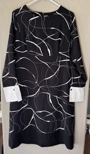 NWT Vince Camuto Women’s Dress 14 Long Sleeve Black And White Geometric Print