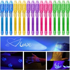 Invisible Ink Pen for Kids 16Pcs: Spy Pens with UV Light Party Favors - School C