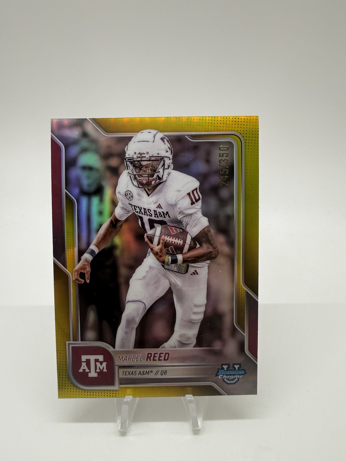 2025 Bowman U Chrome Marcel Reed #133 Yellow Mini-Diamond Refractor /350 (RC,SP)