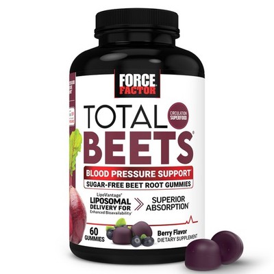 Force Factor Total Beets Gummies Blood Pressure Nitric Oxide Grape Seed 60ct