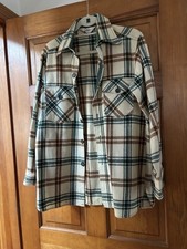 Vintage Woolrich Wool Plaid Men  s Size M Button-Up Shirt Jacket w/Pockets
