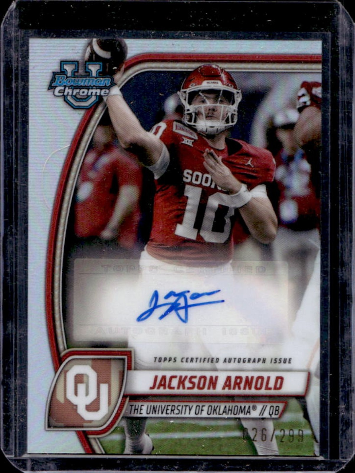 2024 Bowman Chrome U Jackson Arnold Prospect Auto Refractor #/299
