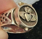 VTG Poison Ring Irish Claddagh 925 Sterling Silver Open work Sides SZ 6