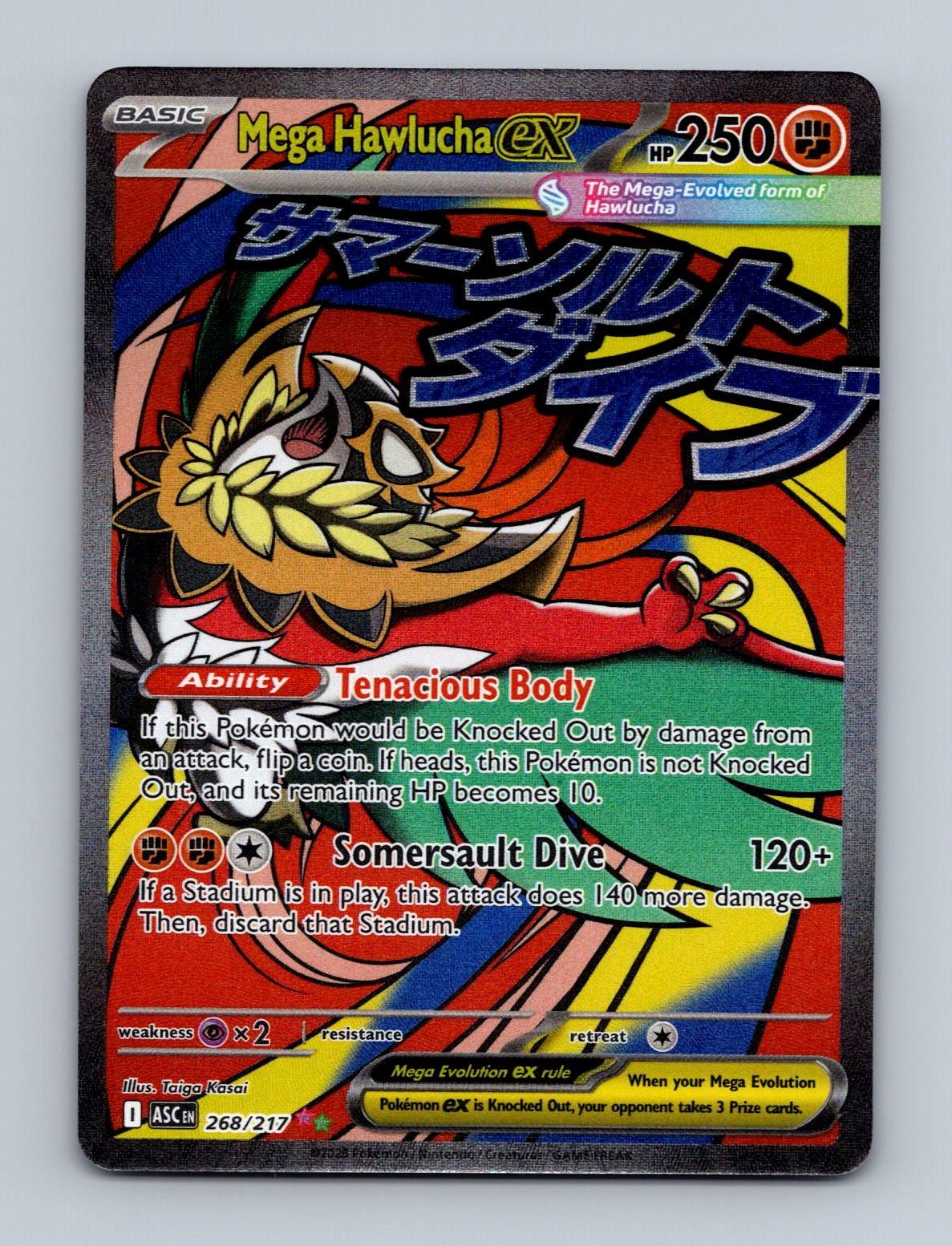 MEGA HAWLUCHA EX 268/217 MEGA ATTACK RARE ASCENDED HEROES POKEMON HOLO NM/M