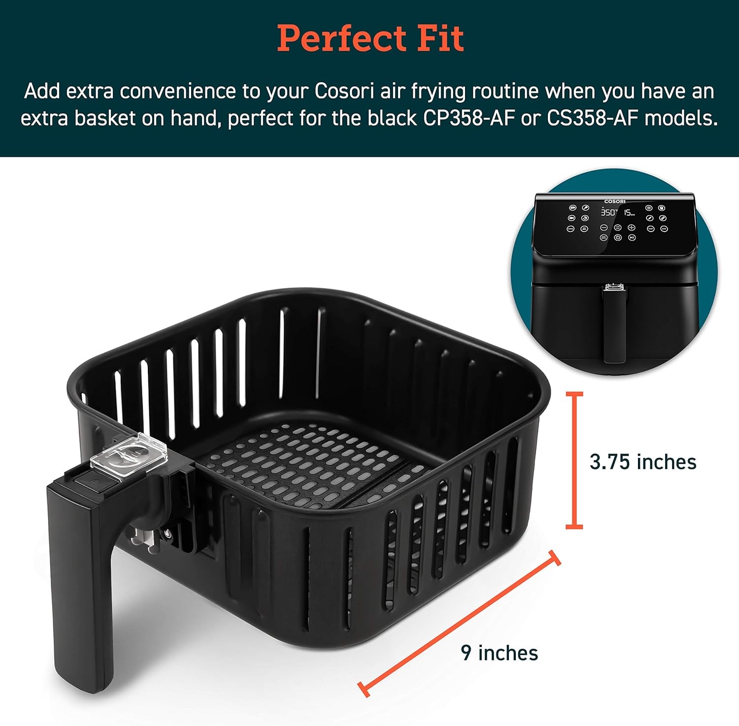 COSORI Air Fryer Accessories, Replacement 5.8QT Original Basket for COSORI CP358