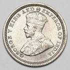1933 KING GEORGE V HONG KONG SILVER FIVE 5 CENTS COIN