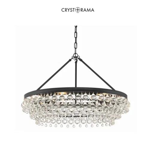 Crystorama Calypso 6 Light 30" Chandelier, Matte Black - 275-MK - Picture 1 of 2