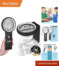 10x LED Lighted Magnifying Glass with Stand   Ideal for Reading  Hobbies