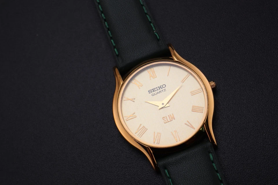 RARO Reloj Pulsera Seiko Delgado Redondo Cuarzo Caballeros - (ENVÍO GRATUITO) Foto 4 de 4