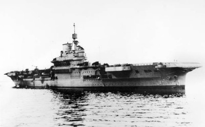 The British Royal Navy aircraft carrier HMS Illustrious launched 1- Old Photo