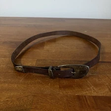 Women’s Vintage Genuine Leather Brown Belt Narrow Size Large