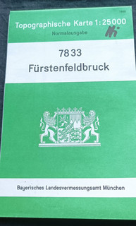Fürstenfeldbruck 7833 Topographische Karte Bayer. Landesvermessungsamt 1989