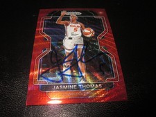 JASMINE THOMAS SIGNED AUTO 2022 PANINI PRIZM HYPER RED CARD WNBA # 27 SP