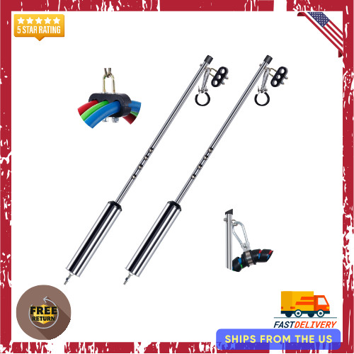 40 in. Swivel Pogo Stick, Heavy Duty Stainless Steel, Air Brake Line Clamp, 2pcs