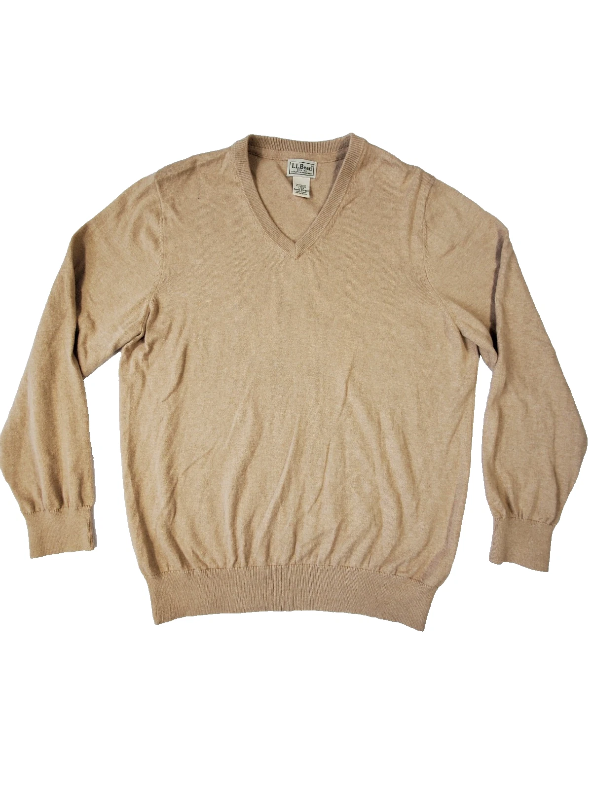 L.L.Bean 95% Cotton Cashmere V-Neck Sweater Men's Large Tan
Opens in a new window or tab