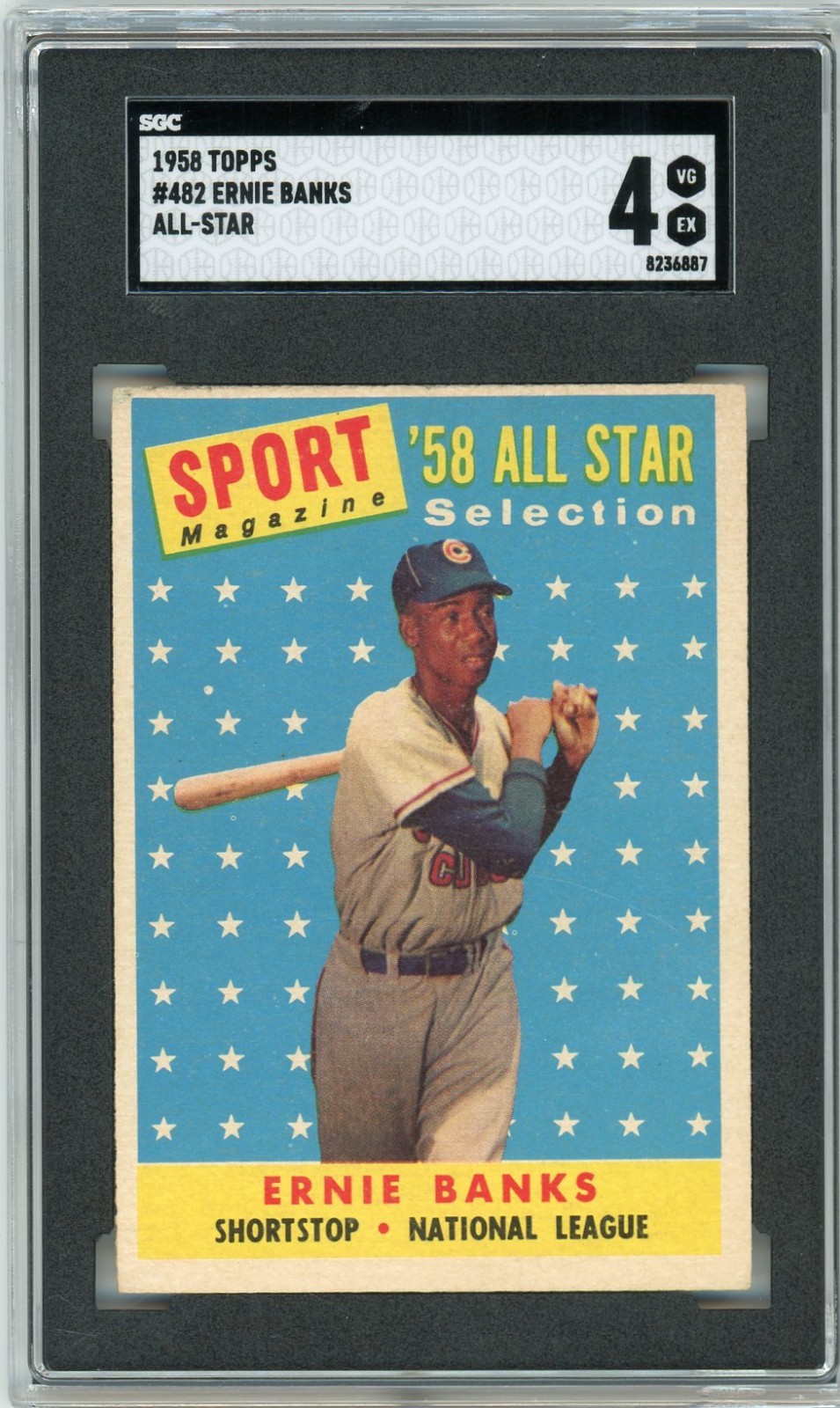1958 Topps #482 Ernie Banks All Star SGC 4 VG-EX