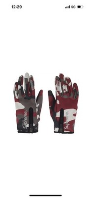 supreme WINDSTOPPER® Zip Gloves size XL Fw25 red camo | eBay