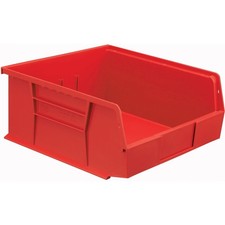 Plastic Stacking Bin 11 x 10-7/8 x 5 Red Lot of 6